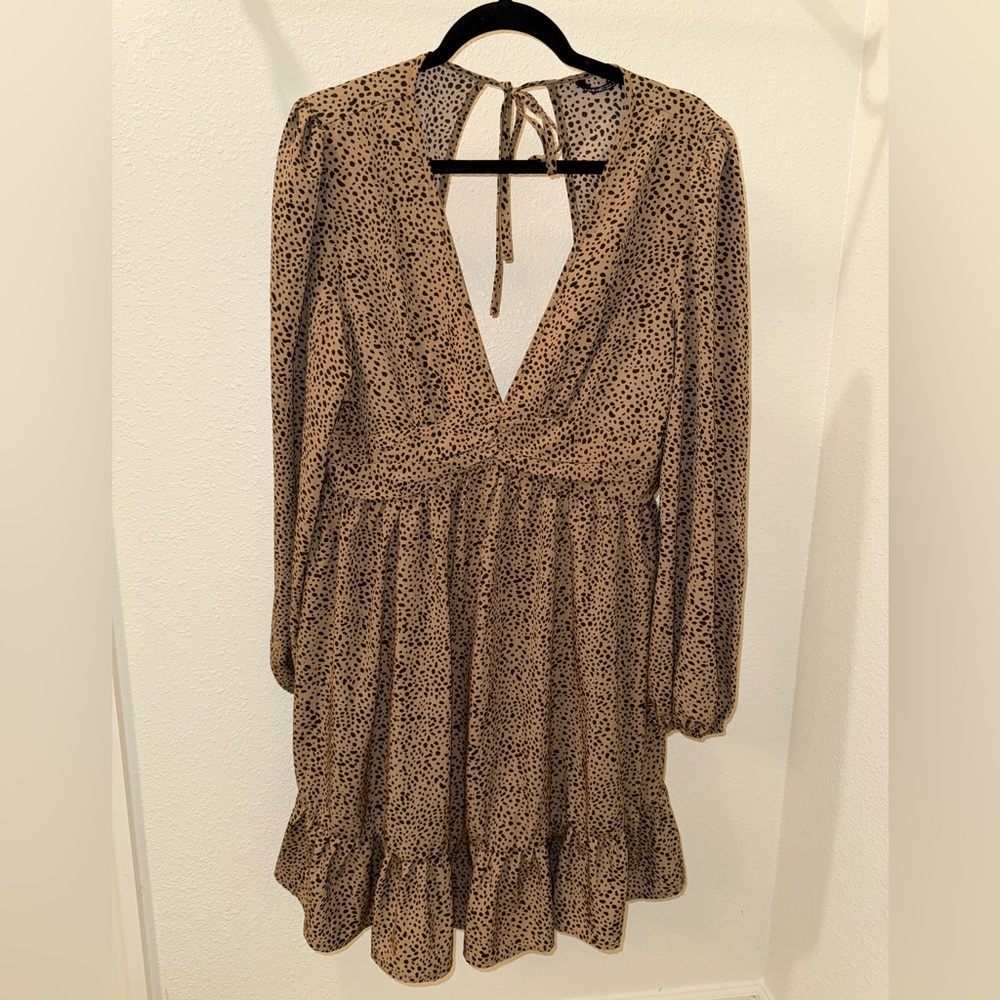 SHEIN Ruffle Bottom Backless Polka Dot Dress Size XL